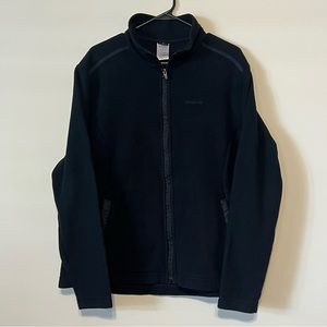 Patagonia Women’s Sz XL Full Zip Fleece Jacket Black Made in USA.